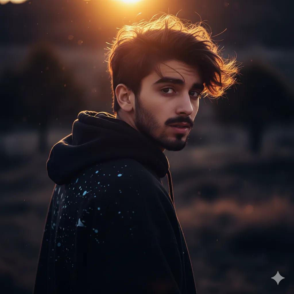 Golden Hour Male Side Portrait Midjourney Prompt
