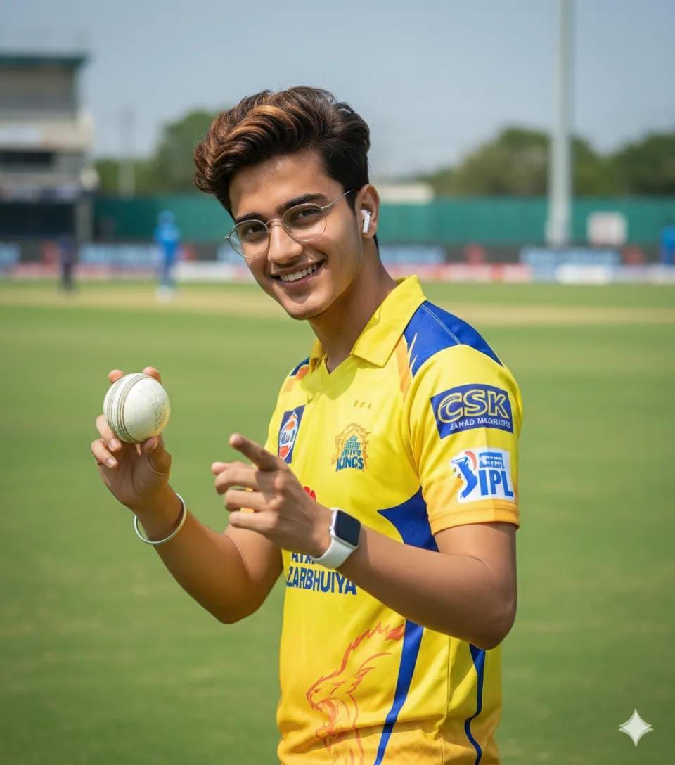 IPL Cricketer CSK Jersey Sports Action Photo Prompt