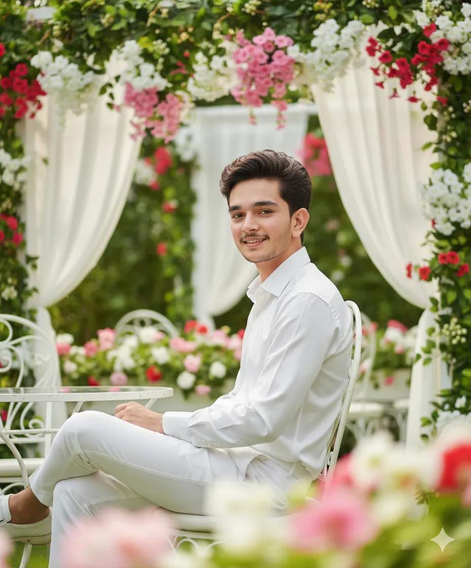 Romantic Garden White Outfit Outdoor Event Photo Prompt